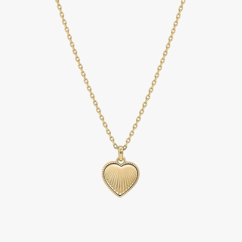 Textured Heart Pendant Necklace