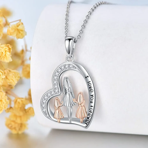Collier Maman et Enfant en Argent Sterling